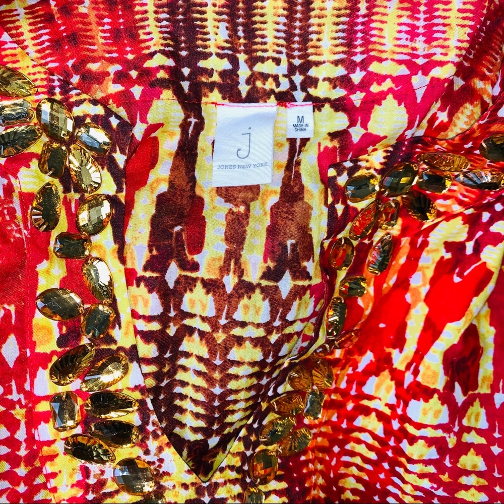 Jones New York Med Tunic Dress Rhinestone Multi - Picture 6 of 6